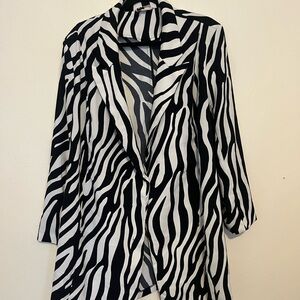 Black and White Zebra Print Women's Blazer